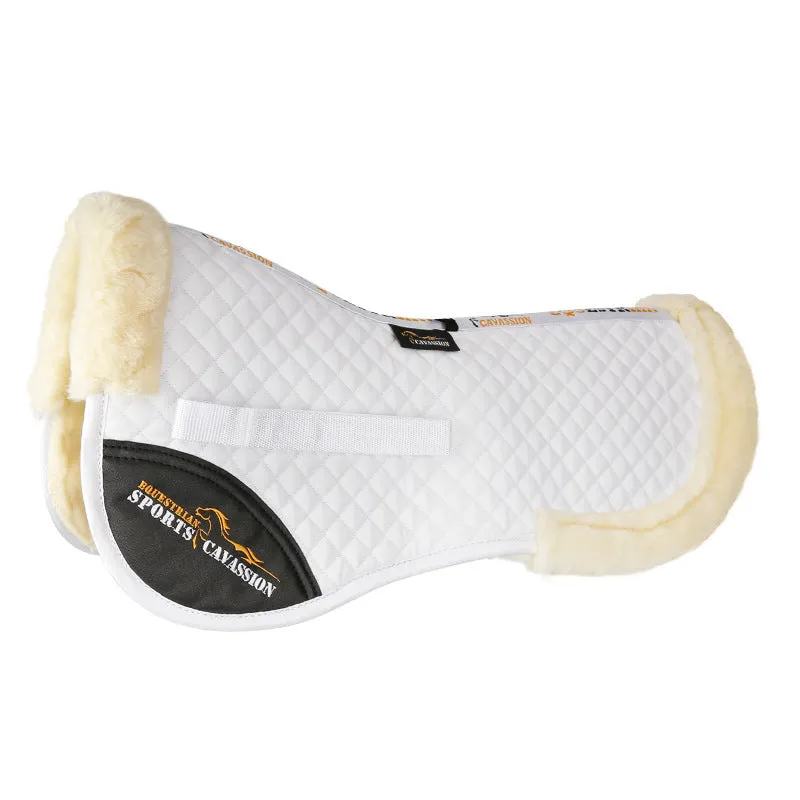 Riding saddle pad with wool construction for shock absorption and waist protection in equestrian sports