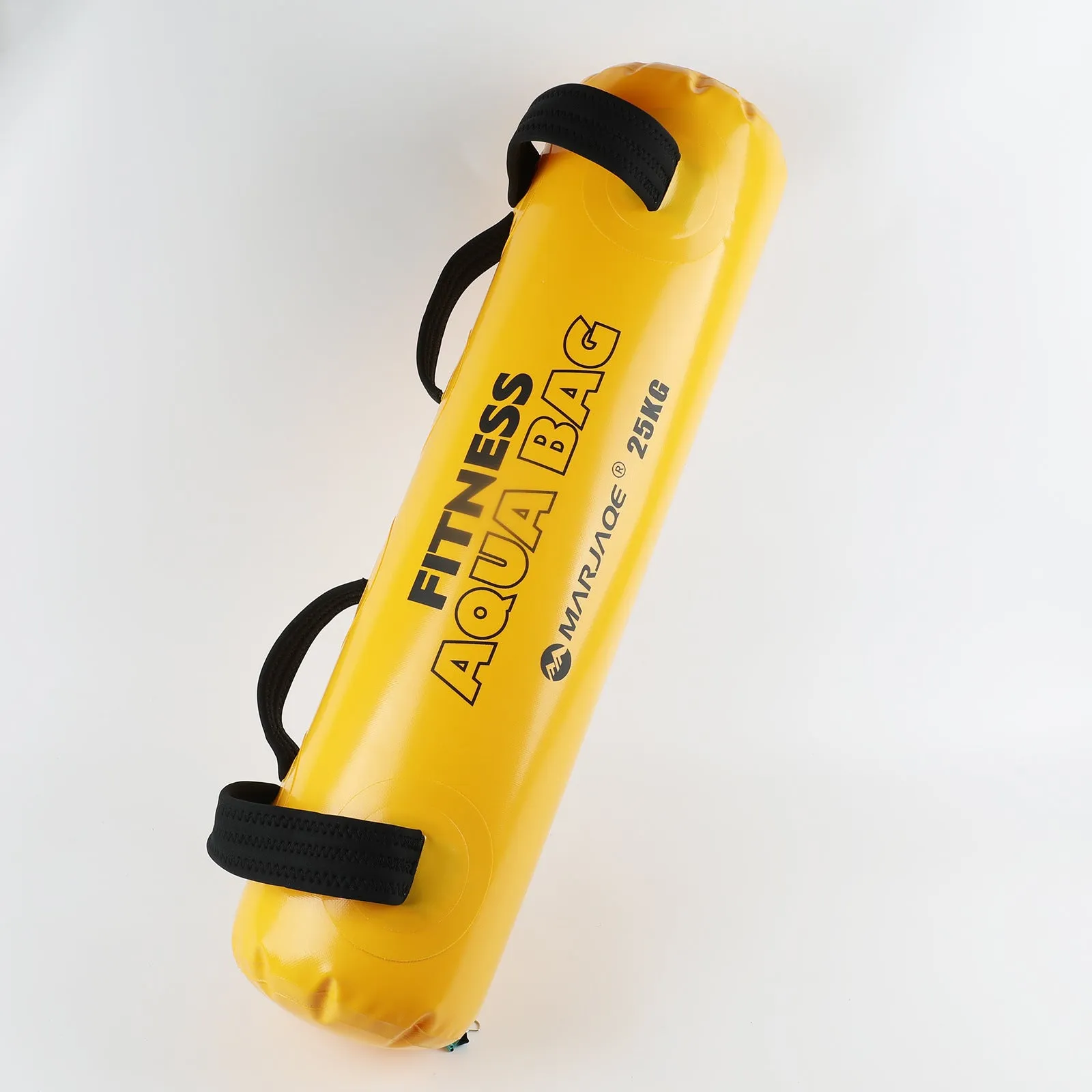 25kg folding fitness water bag in green PVC mesh cloth with push-type air pump for weight lifting