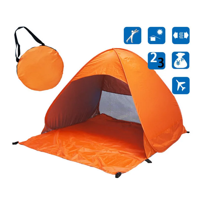 Free To Build quick camping tent with single layer, fiberglass poles, and Oxford cloth outer for outdoor use
