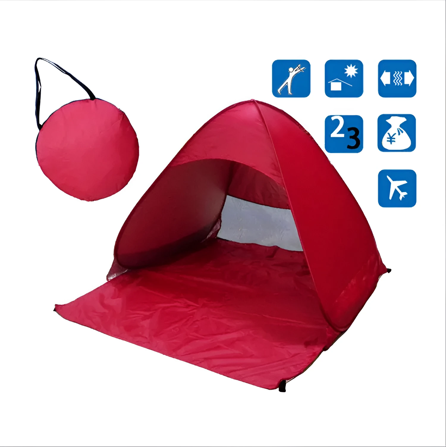 Free To Build quick camping tent with single layer, fiberglass poles, and Oxford cloth outer for outdoor use