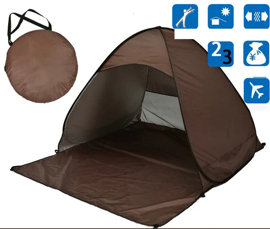 Free To Build quick camping tent with single layer, fiberglass poles, and Oxford cloth outer for outdoor use