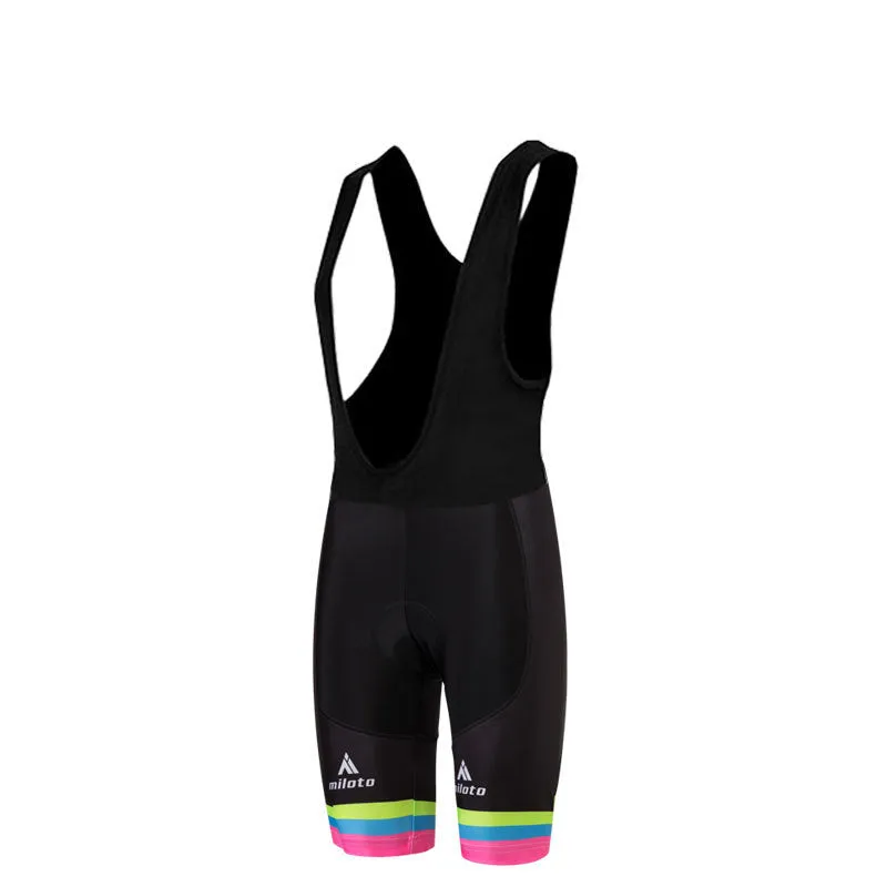 Falina Flamboyant men's cycling kit in black with moisture-wicking polyester Leica fabric, shorts and top set