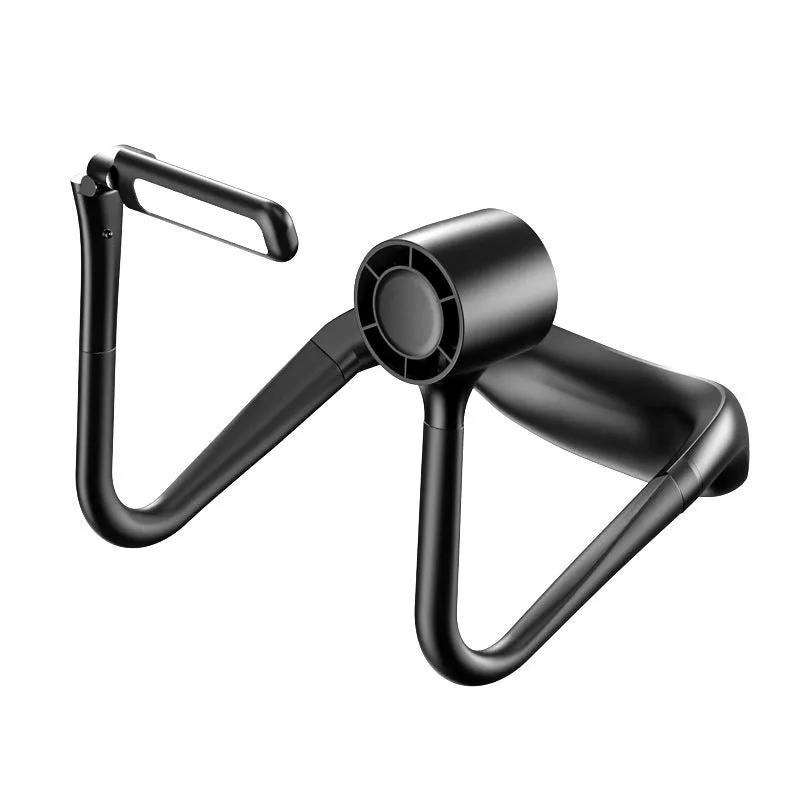 Portable USB hanging neck fan with light, white and black options, bladeless design