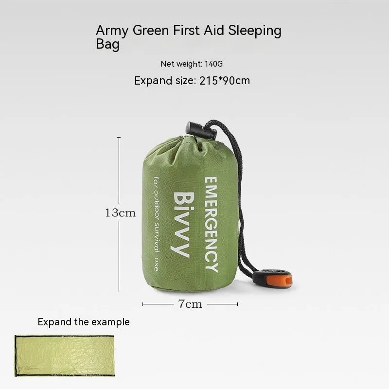 Orange portable disaster relief roof tent with emergency blanket, dimensions 240cm by 150cm