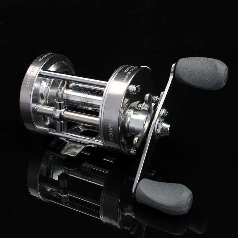 CL-60 metal double brake drum fishing reel in gun colour right hand model on a boat rod