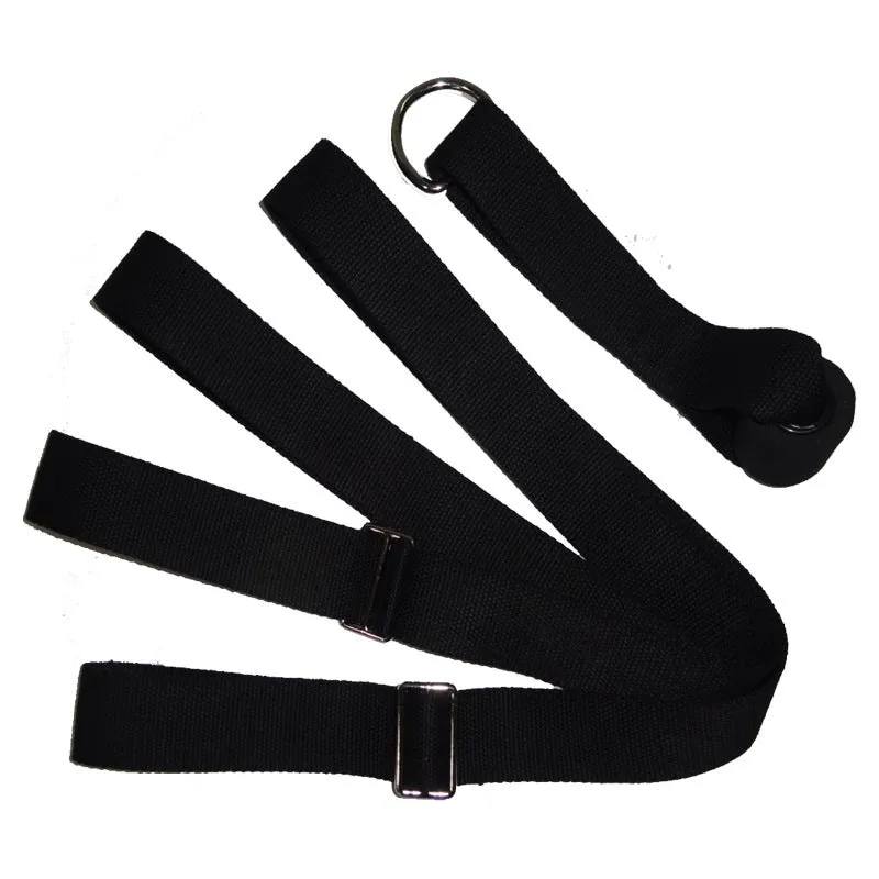 Adjustable yoga lacing belt in military green colour with easy-release buckle, 3m length