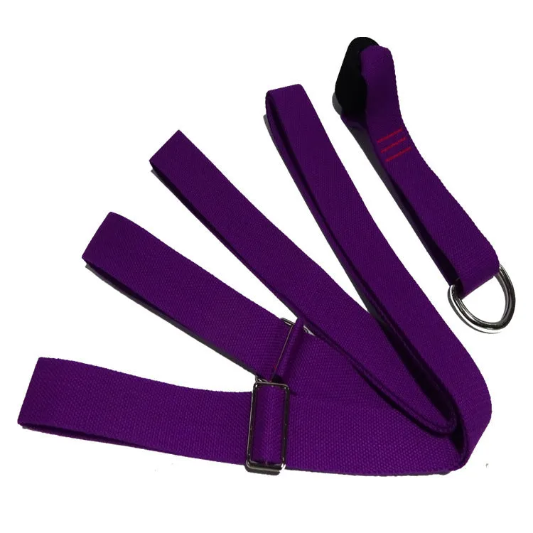 Adjustable yoga lacing belt in military green colour with easy-release buckle, 3m length