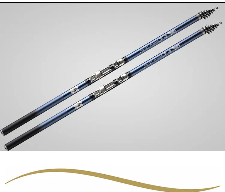 Full carbon blue rock fishing rod with 6 sections for sea fishing hard tonality