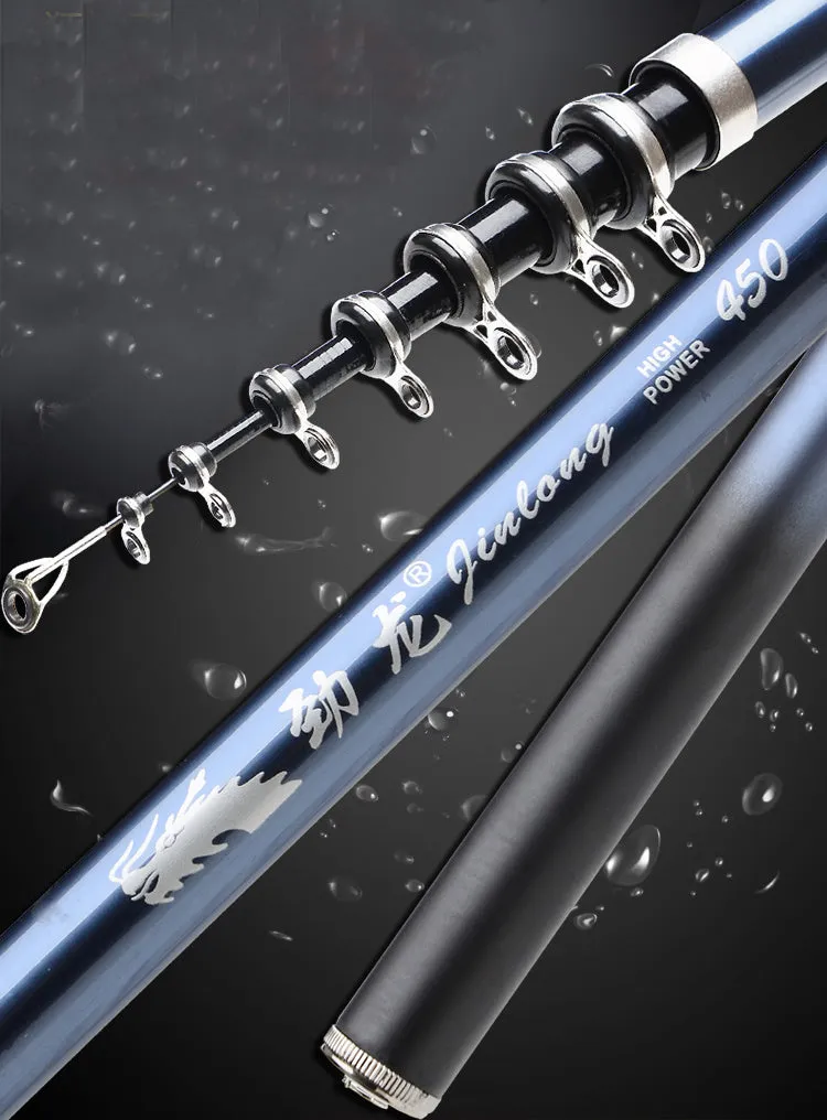 Full carbon blue rock fishing rod with 6 sections for sea fishing hard tonality