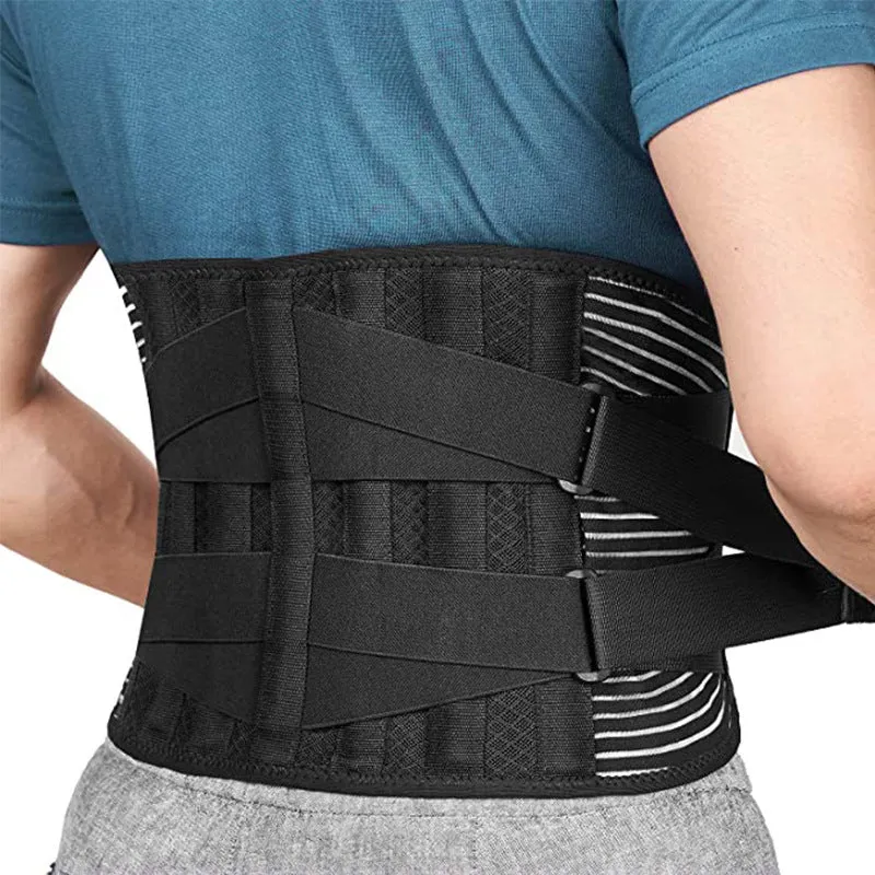 Black neoprene polyester sports belt for men and women waist support running basketball gym cycling
