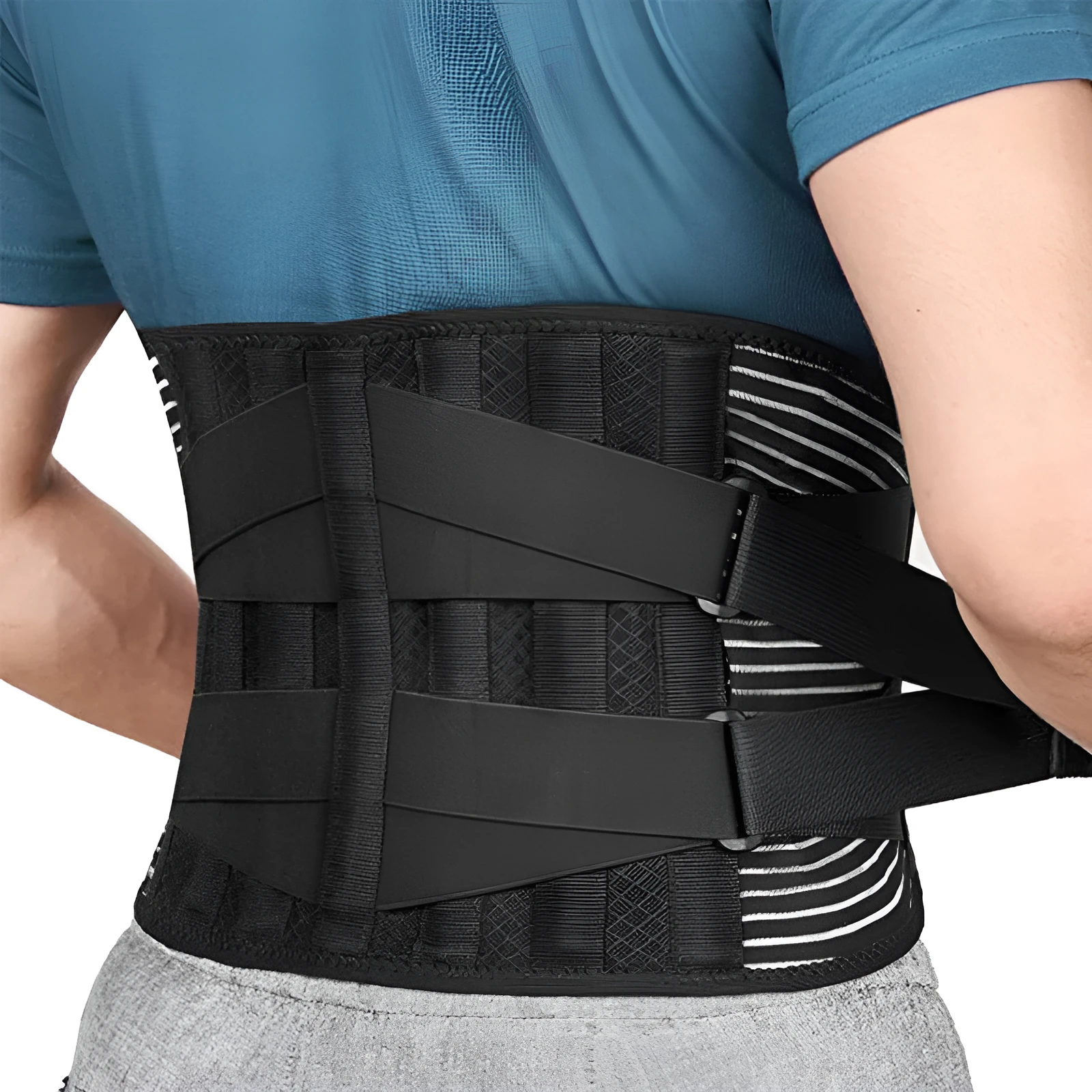 Black neoprene polyester sports belt for men and women waist support running basketball gym cycling