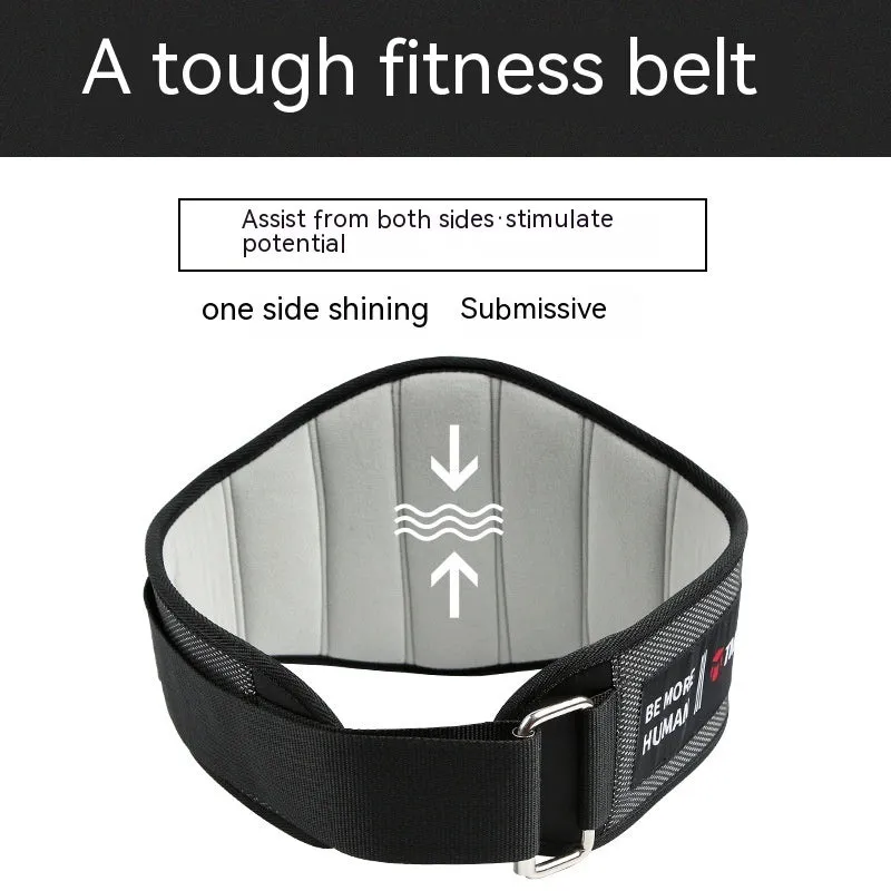 Deep squat workout belt for weightlifting hard pull with lumbar support in black