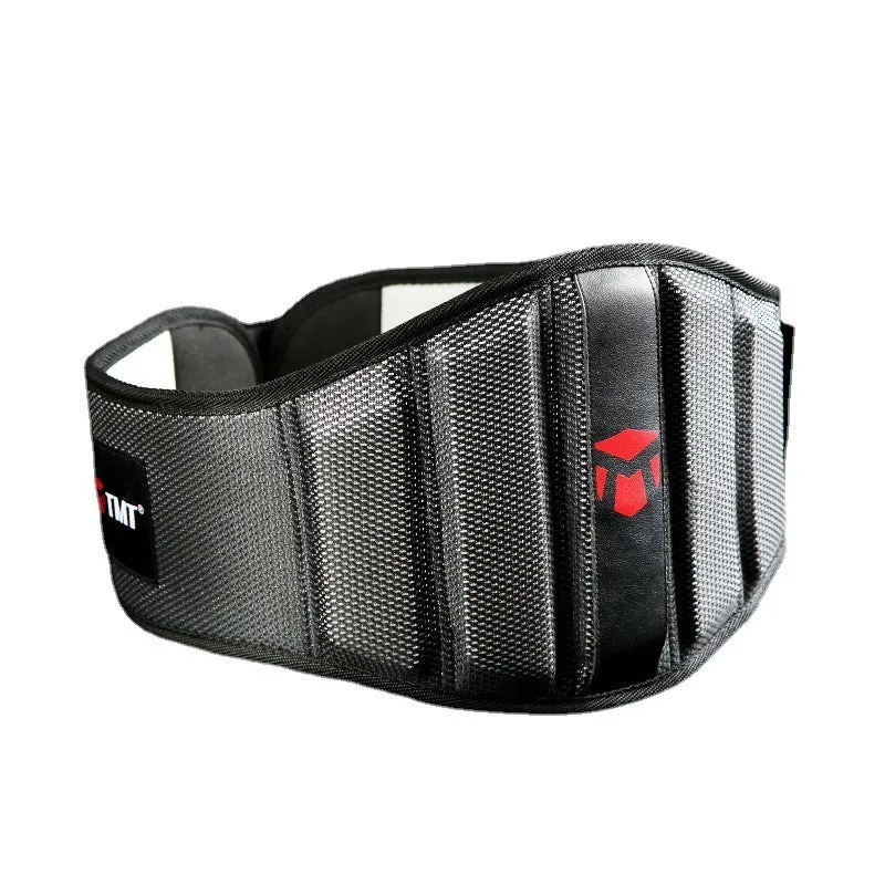 Deep squat workout belt for weightlifting hard pull with lumbar support in black