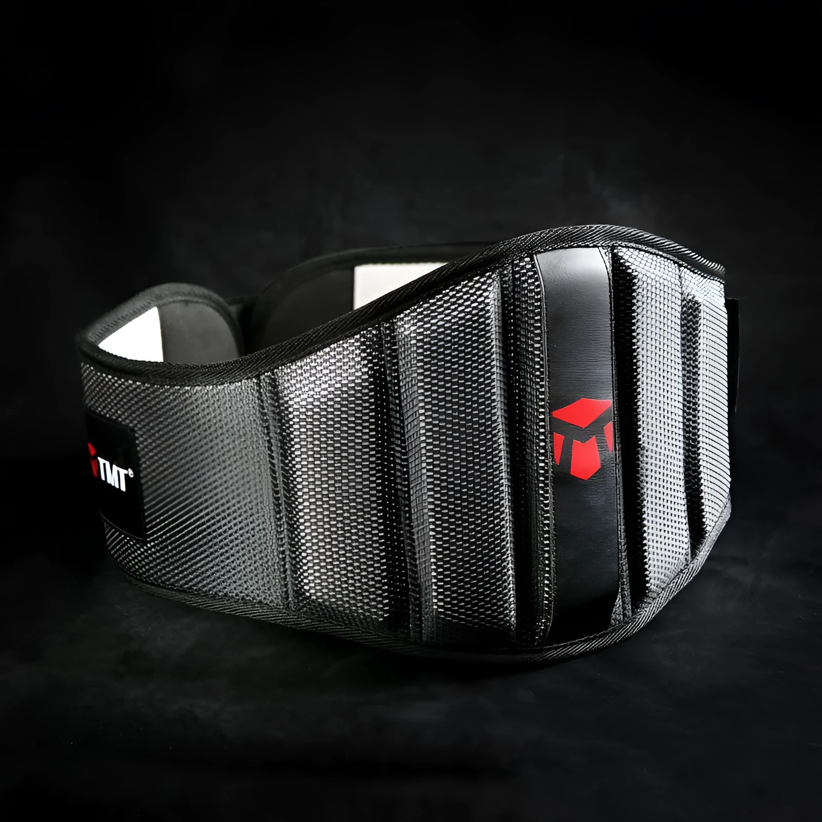 Deep squat workout belt for weightlifting hard pull with lumbar support in black