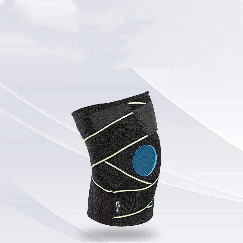 Black sports kneepads with adjustable fit for cycling running basketball gym fitness protection