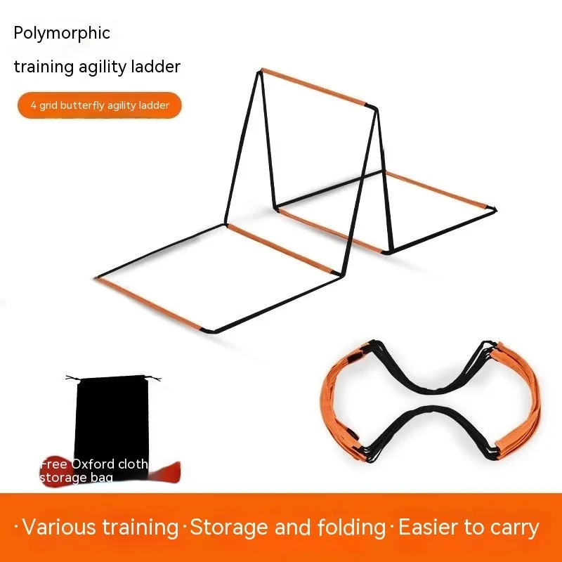 Plastic butterfly agility training ladder laid flat on ground for footwork and jump drills.