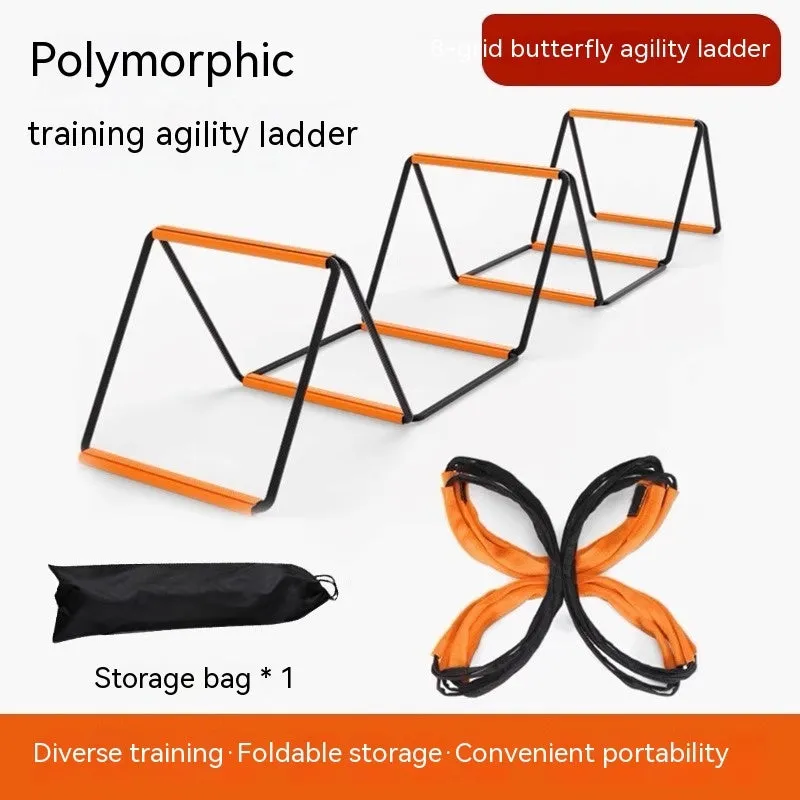 Plastic butterfly agility training ladder laid flat on ground for footwork and jump drills.