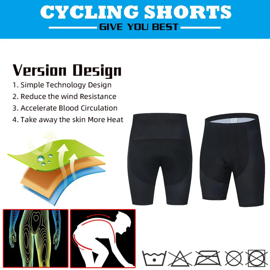 Men's black cycling shorts with mesh and Lycra construction for team cycling training