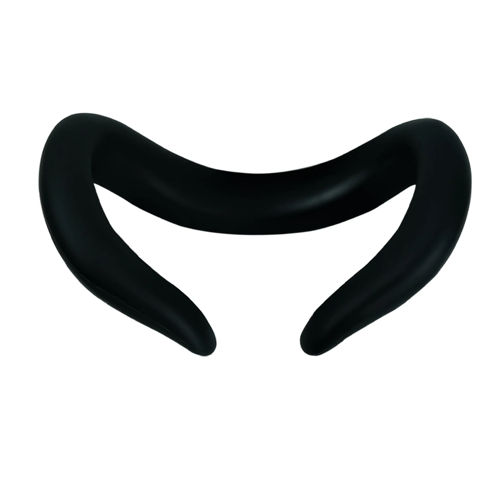 Silicone VR headset face mask replacement in black with clip belt attachment