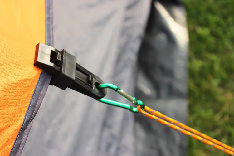 Plastic wind rope clip for tent accessories 8.5 cm size light blue colour