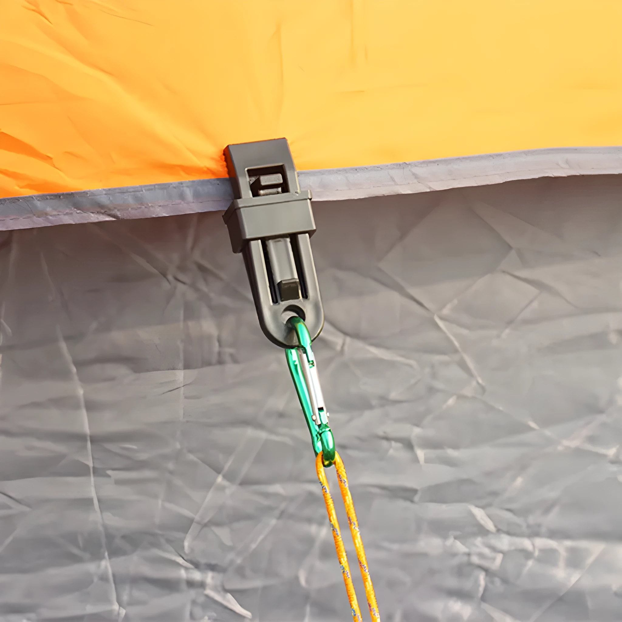 Plastic wind rope clip for tent accessories 8.5 cm size light blue colour