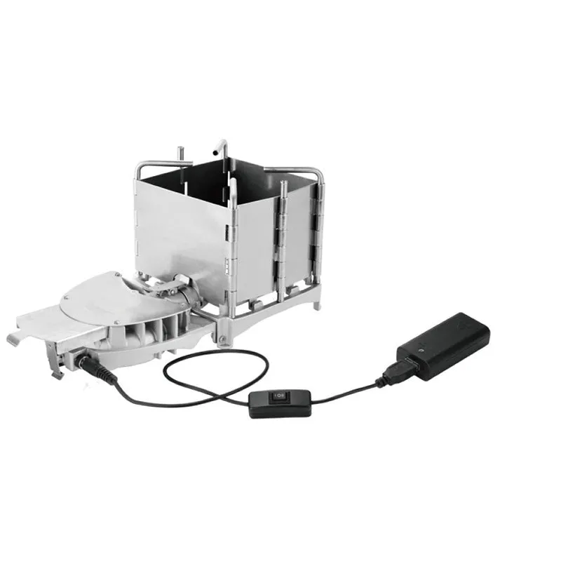 Outdoor portable stainless steel wood stove folding camping stove silver with grill Brs6000w on grass