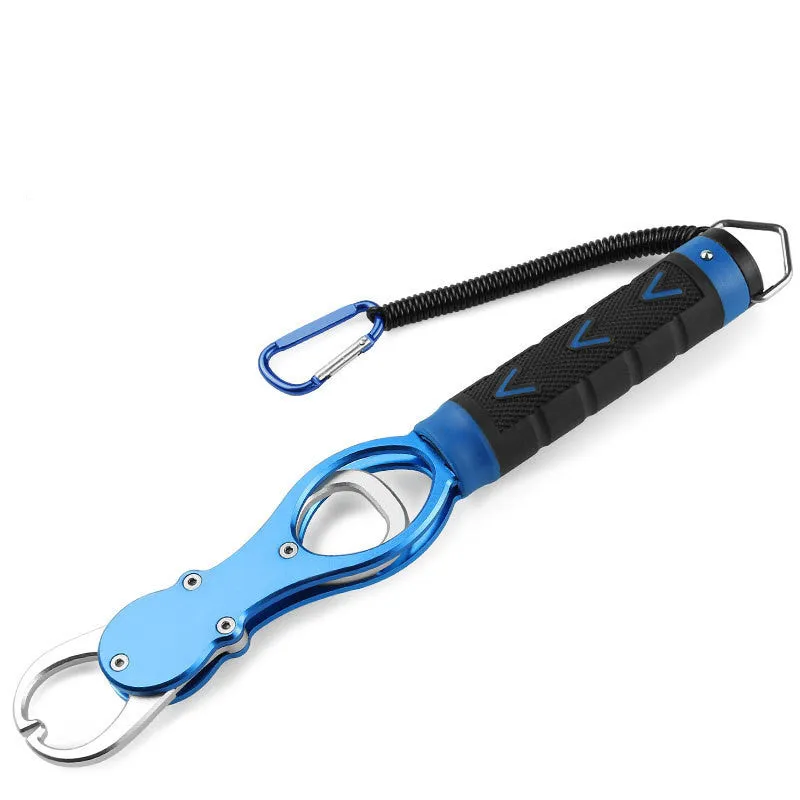 Fishing gear made from aluminium alloy in blue colour variant