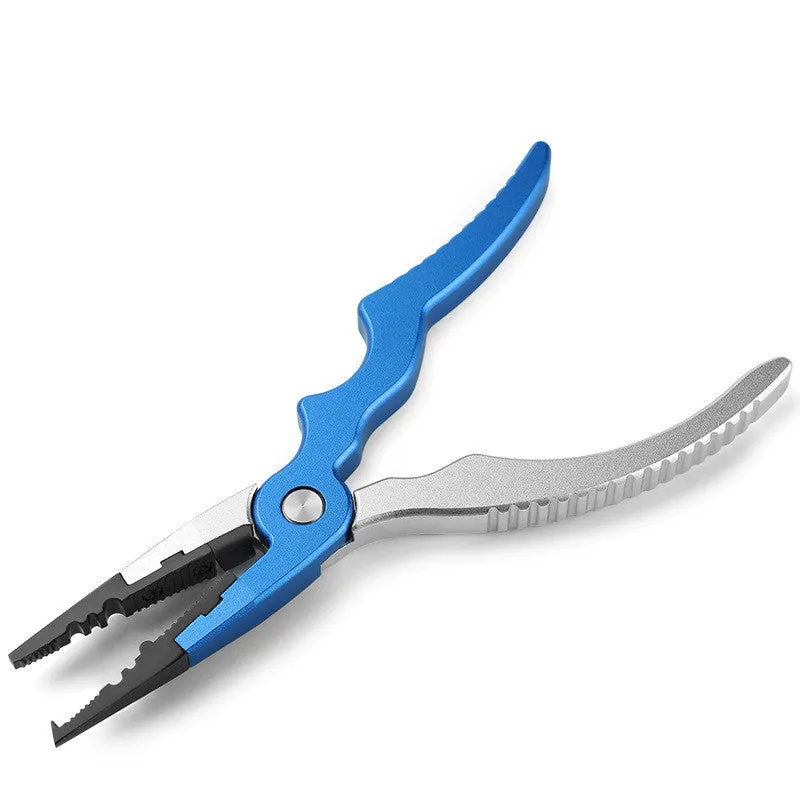 Fishing gear made from aluminium alloy in blue colour variant