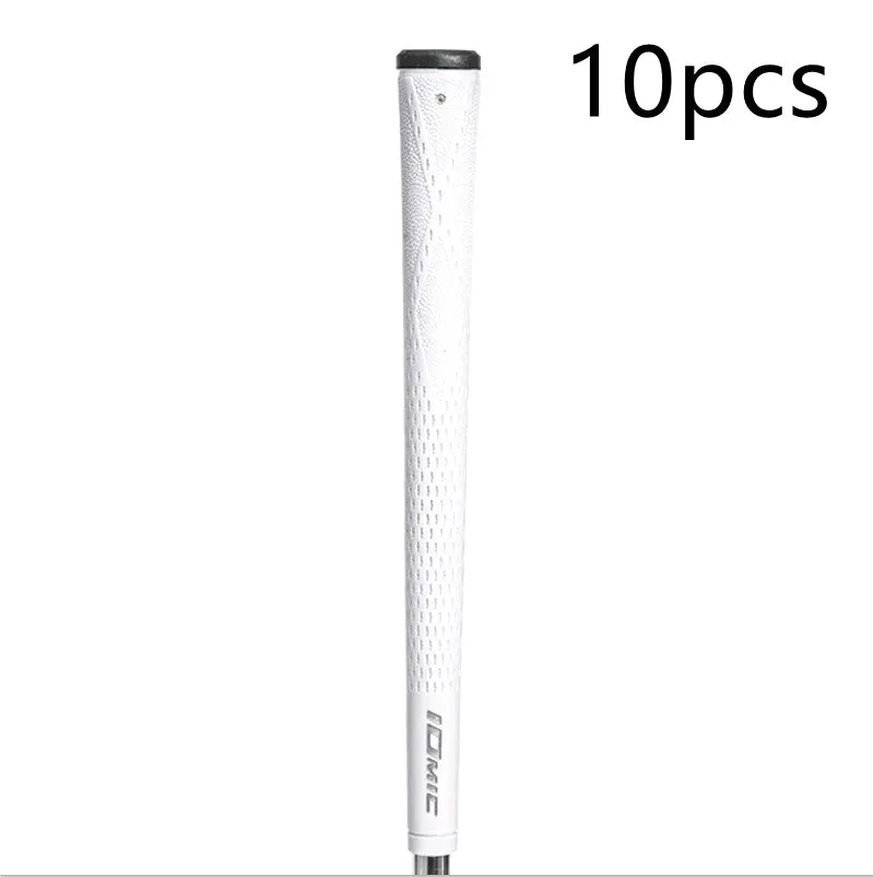 TPE material golf club grip shown in various colours including pink, red, and two-tone black with blue head.