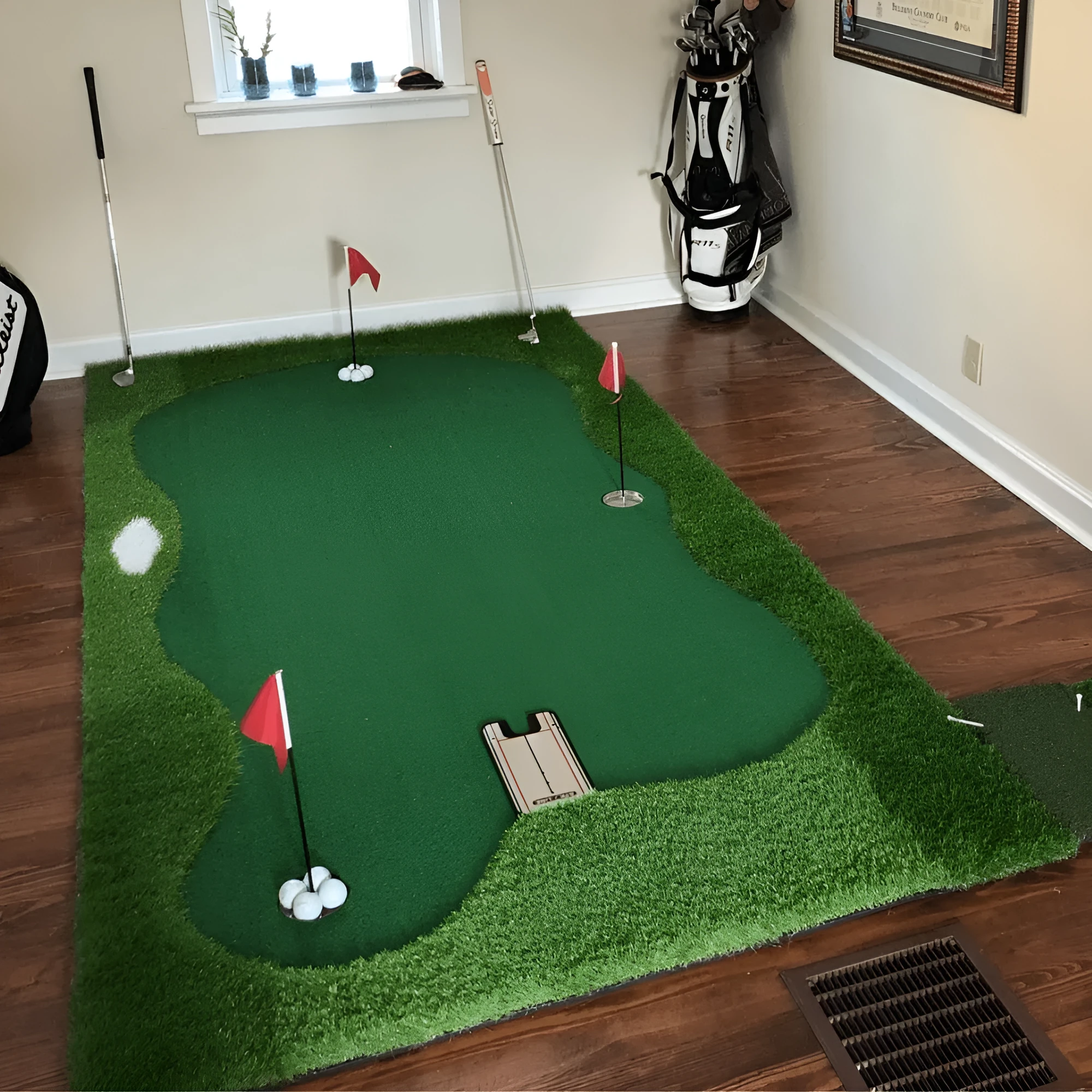 Indoor golf putting practice mat 1.5x3m artificial lawn green standard edition