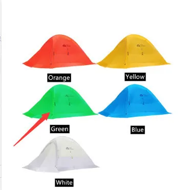 MU Gaodi New Double Qingqi 2 waterproof camping tent with aluminium poles, available in multiple colours.