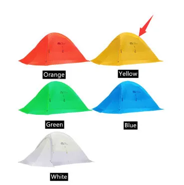 MU Gaodi New Double Qingqi 2 waterproof camping tent with aluminium poles, available in multiple colours.