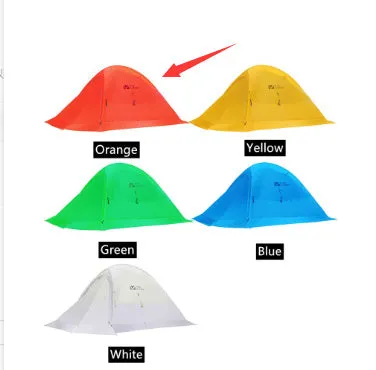 MU Gaodi New Double Qingqi 2 waterproof camping tent with aluminium poles, available in multiple colours.