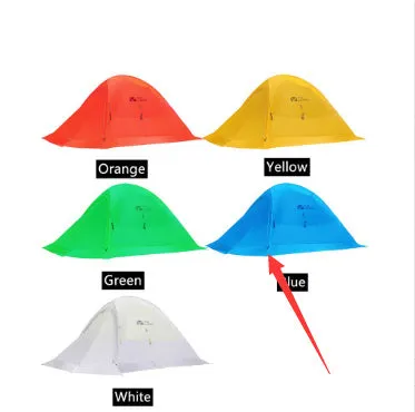 MU Gaodi New Double Qingqi 2 waterproof camping tent with aluminium poles, available in multiple colours.