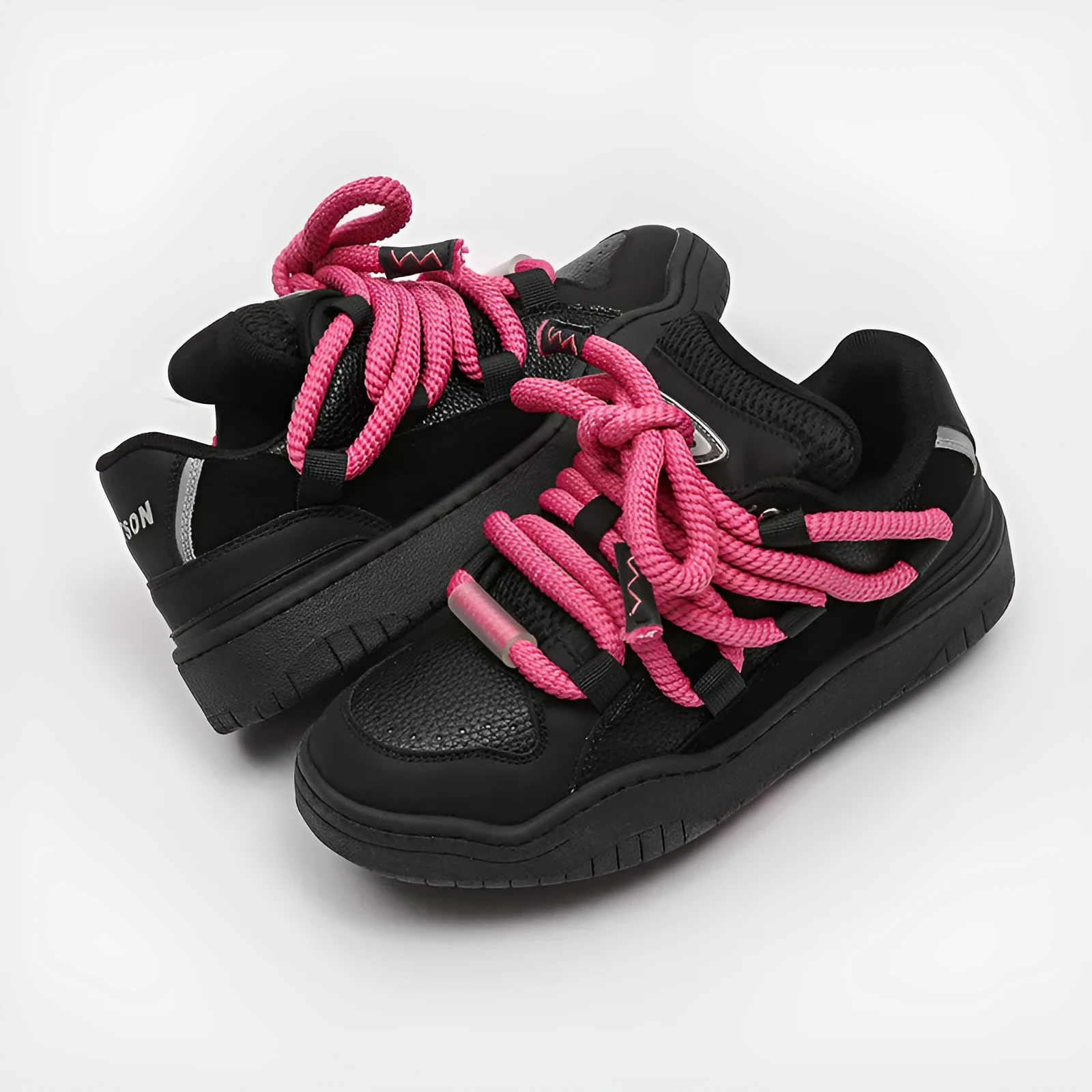 Unisex casual sneakers with thick rubber soles and breathable mesh lining in denim blue colour