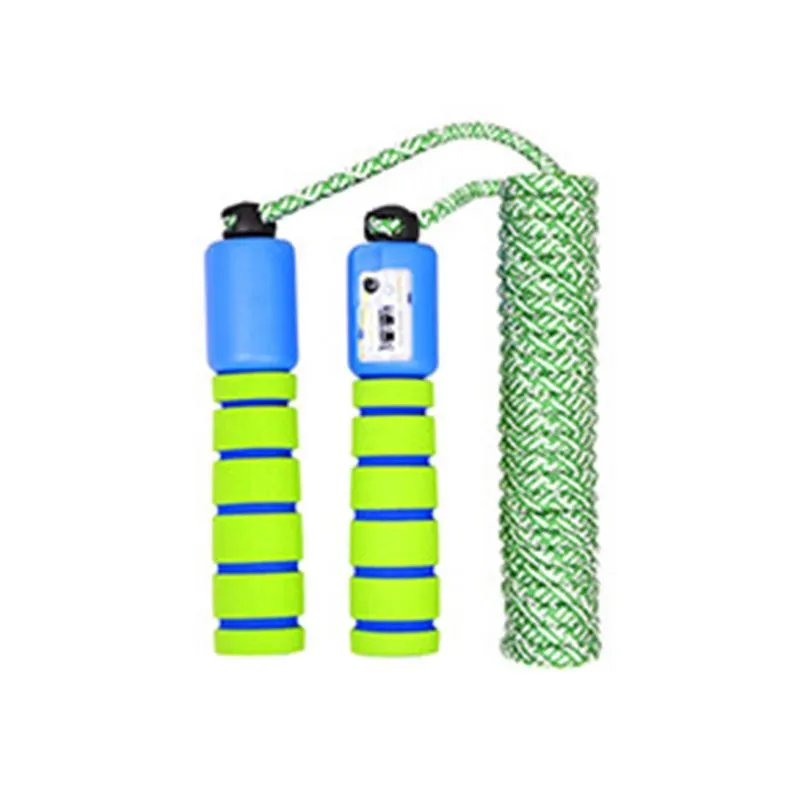 Children's counting skipping rope in rose red with pink count, NBR and cotton braided material