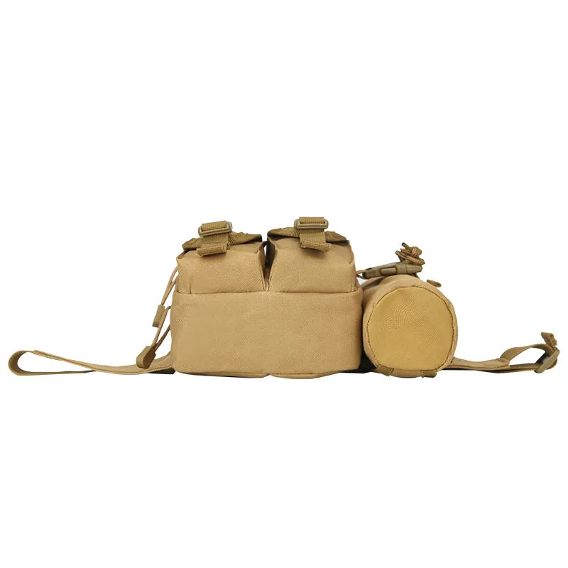 Small waterproof 4L tactical kettle pouch in black polyester for outdoor hiking use