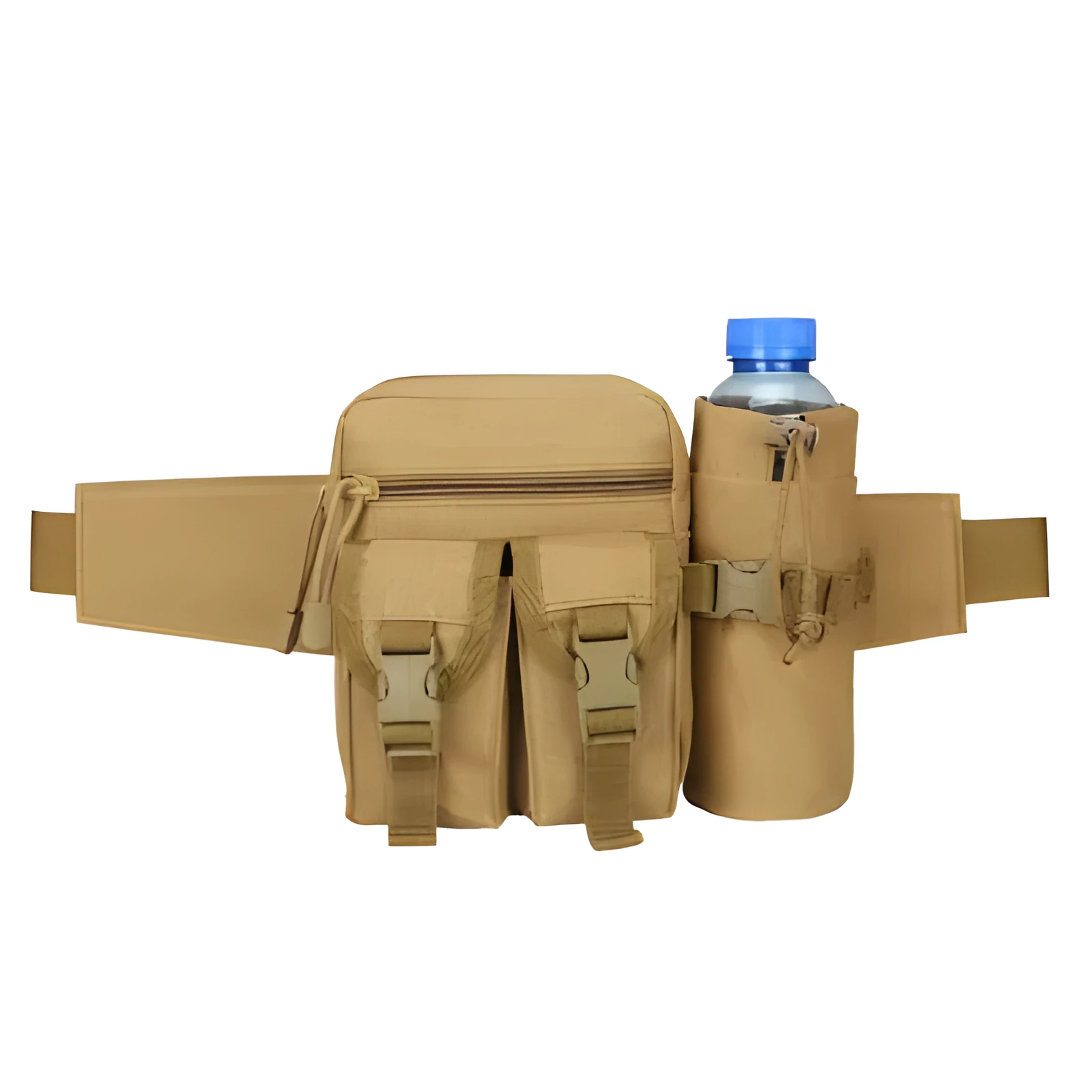 Small waterproof 4L tactical kettle pouch in black polyester for outdoor hiking use
