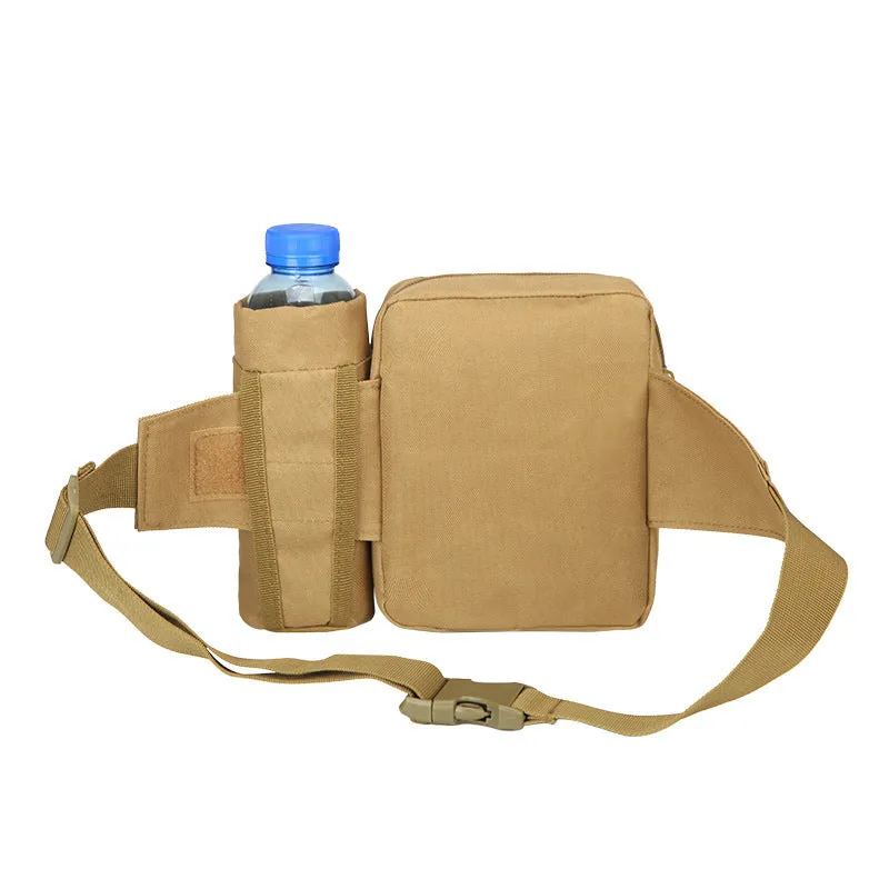 Small waterproof 4L tactical kettle pouch in black polyester for outdoor hiking use