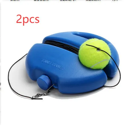 Blue chemical fibre tennis trainer with line on a flat surface
