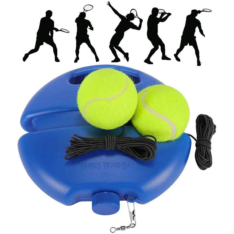 Blue chemical fibre tennis trainer with line on a flat surface