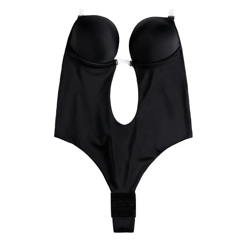 Invisible backless strapless bra with silicone adhesive in skin colour, seamless self-stick design