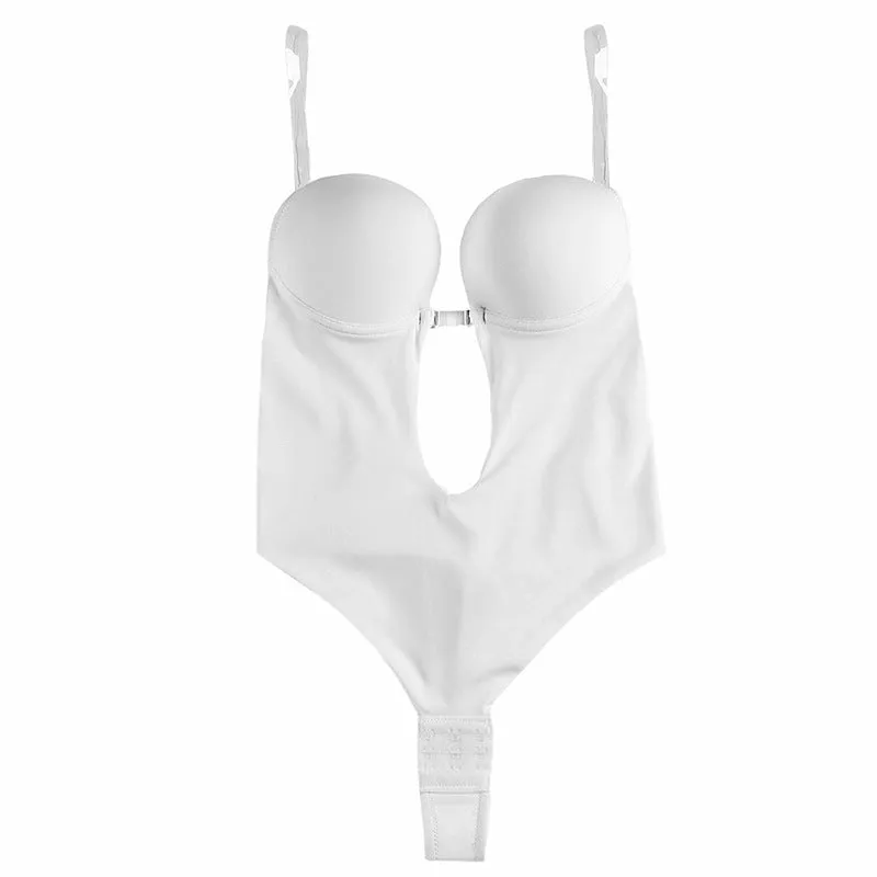 Invisible backless strapless bra with silicone adhesive in skin colour, seamless self-stick design