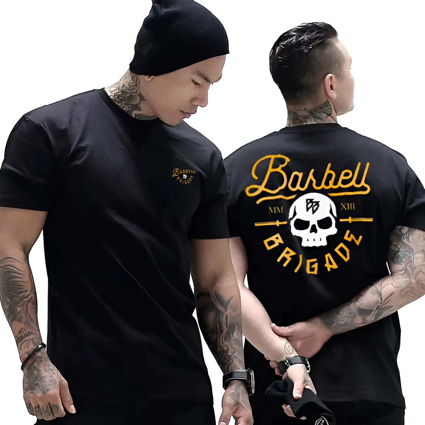 Black gold round neck short sleeve T-shirt made of pure cotton with quick-dry and moisture-wicking properties