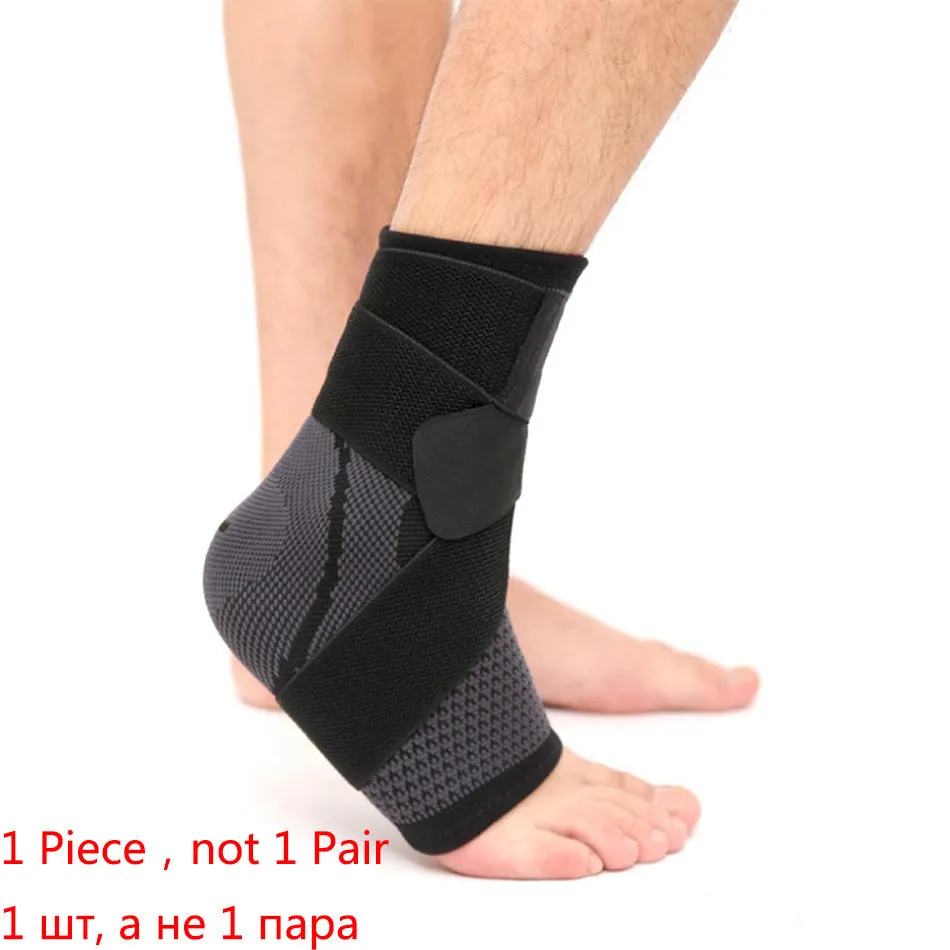 Compression sports ankle support in free size, black colour, for athletic use