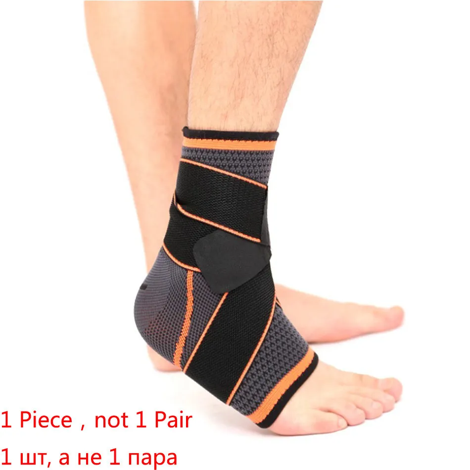 Compression sports ankle support in free size, black colour, for athletic use