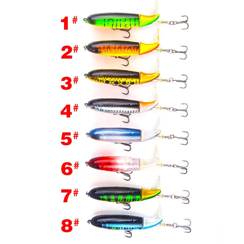 XY-507 propeller tractor hard fishing lure in floating water pencil shape, 13g 10cm size, multiple colour options