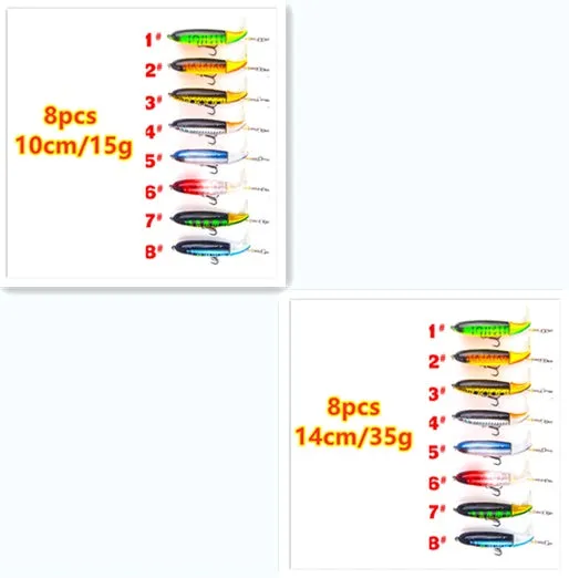 XY-507 propeller tractor hard fishing lure in floating water pencil shape, 13g 10cm size, multiple colour options