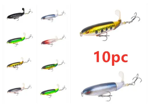 XY-507 propeller tractor hard fishing lure in floating water pencil shape, 13g 10cm size, multiple colour options