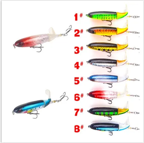 XY-507 propeller tractor hard fishing lure in floating water pencil shape, 13g 10cm size, multiple colour options